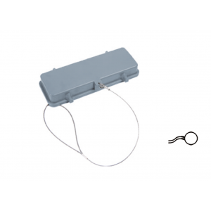 Защитная крышка H24B-PC-4P-M, Защитная крышка, типоразмер 24B, без уплотнителя, без защелок (упоры для двух защелок), с удерживающей стропой от утери, материал корпуса: пластик