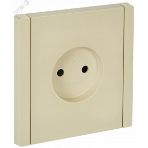 FORTE&PIANO Розетка 1-местная без заземления с защитными шторками винтовое крепление 10А FP417 ваниль IEK FP-R13-10-K10