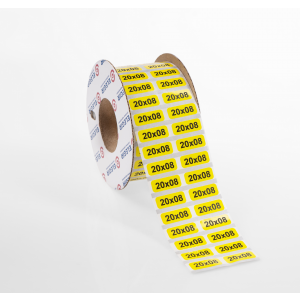 Маркировочная наклейка NPP-20х08-Y желтая (уп. 5000 шт.), Маркировочная наклейка, для позиционного обозначения электрооборудования в шкафу и маркировки провода, размер 20х8 мм, цвет белый, в упаковке 5000 наклеек