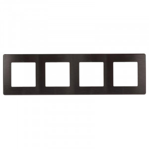 Рамка для розеток и выключателей Серия 12 12-5104-05 на 4 поста, Сатин, антрацит Б0052533