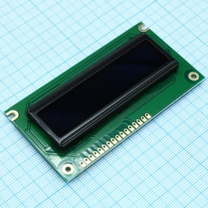 WEH001602EGPP5N00100, OLED символьный 16х2 (1602E), зеленый, 8-битный паралл. интерфейс 6800, VDD =5В, -40...+80С