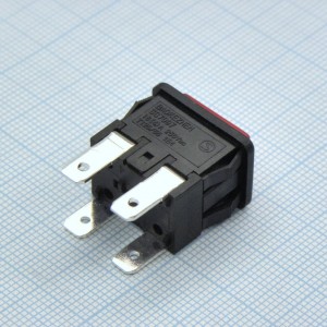 DS SC-7097A ФЧК 12V, выключатель кнопочный с фиксацией, 2группы на замыкание, подсветка 12V