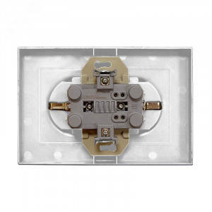 Розетка двухместная UNIVersal серия Афина б/з, с/у, з/ш, 16А, 220В, серебро (еврослот), механизм A0048-S