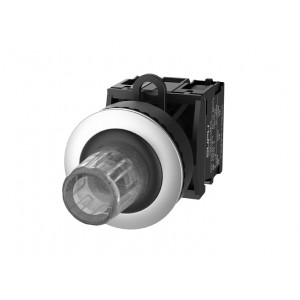 Кнопка "СТОП" (прозрачная) TS2527-0RL70-S20, Нажимная кнопка "СТОП", с блокировкой, LED AC 220V, алюминиевое переднее кольцо, с мгновенным нажатием, с контактной группой 2NO, диаметр головки кнопки 36 мм, диаметр посадочного отверстия: 22 мм, цвет: прозрачный