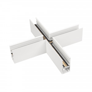 Коннектор крестовой MAG-CON-4592-X90 (WH) 026914, Крестовой прямой коннектор для трека MAG-TRACK-4592. Материал алюминий, цвет белый. Размеры 415x415x45x92мм. DC24V. Аксессуары для соединения с треком приобретаются отдельно.