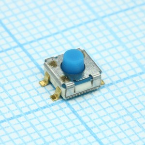 7914G-1-000E, Кнопка тактильная 4.5х4.5  h=4.19мм (2.54мм+толкатель 1.65мм) 2.94N 0.1А 16В 100000 циклов SMD монтаж