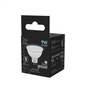 Лампа светодиодная Black 9Вт MR16 софит 4100К нейтр. бел. GU5.3 830лм 101505209