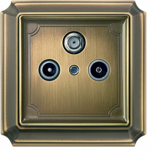 MERTEN ЦЕНТР.ПЛАТА д/антенных розеток TV/FM Х2 Х3,АНТИЧНАЯ ЛАТУНЬ, SD MTN294143