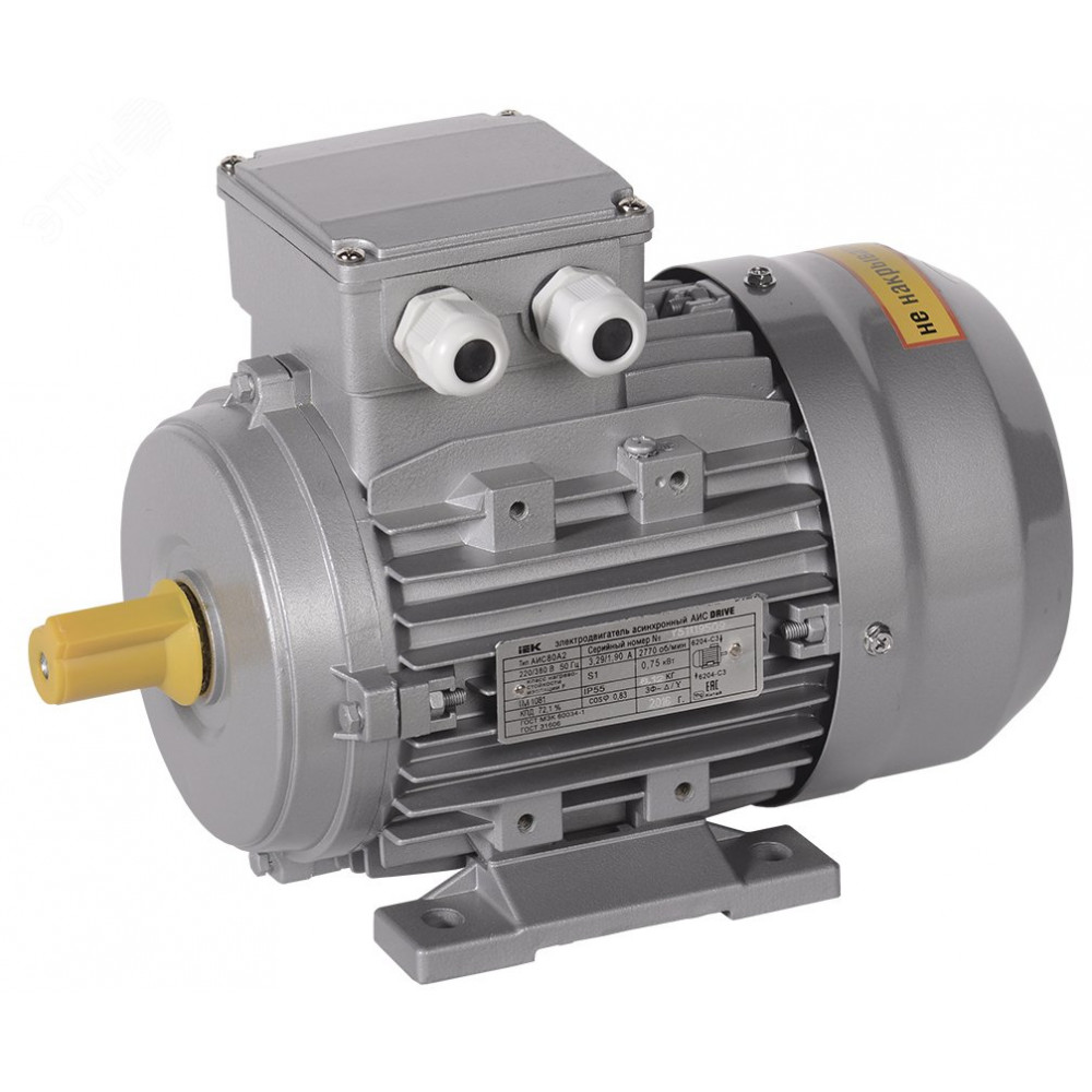 Изображение товара Электродвигатель асинхронный IEK АИС 80B4 0,75 кВт 1500 об/мин