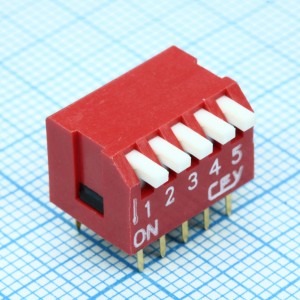 DS1040-05RT, DIP-переключатель с выступающим движком.