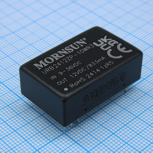 URB2412ZP-10WR3, Преобразователь DC/DC на печатную плату 10Вт вход 9...36 В, выход 12 В/0.833 А