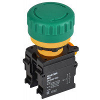 Кнопка Грибок поворот. с фикс. 1NO+1NC зел-ная MASTER MI-BG60-11ZS-3-23-K06