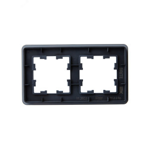 BRITE Рамка 2-мест. РУ-2-2-Бр стекло графит RE BR-M22-G-41-K53