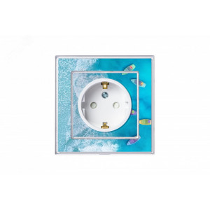 ATLASDESIGN ART РОЗЕТКА с заземлением со шторками, 16А, механизм, БЕЛЫЙ C2 ATN200145