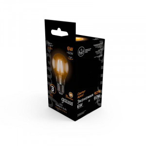 Лампа светодиодная филаментная Black Filament 6Вт A60 грушевидная 2700К тепл. бел. E27 600лм 102802106