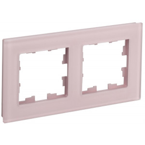 BRITE Рамка 2-мест. РУ-2-2-Бр стекло розовый матовый BR-M22-G-31-K14