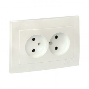 Валенсия лицевая панель розетка 2-местной б/з 10А жемчуг с защ. штор. PROxima ESR10-L-102-50