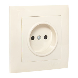 Валенсия розетка 1-местная б/з 10А кремовая с защ. штор. PROxima EWR10-022-20