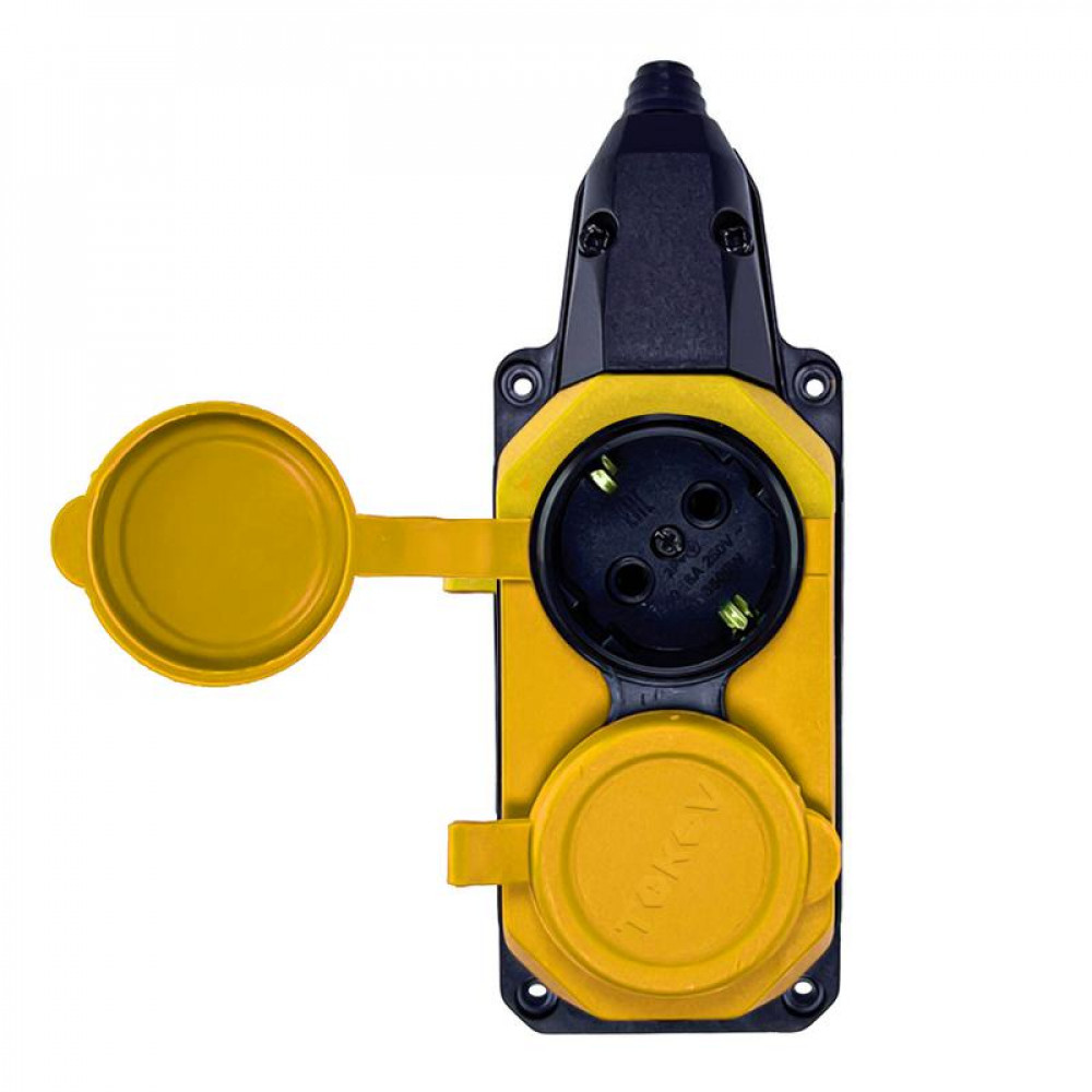 Изображение товара Колодка удлинителя 2-м с заземлением 16А IP44 TOKOV TKE-C07-KK2-Z