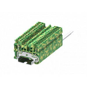 Заземляющая клемма TC2.5-2-1-PE, Заземляющая этажная клемма, 2 этажа, для подключения разъема, тип фиксации провода: пружинный, номинальное сечение: 2,5 мм кв., ширина: 5,2 мм, цвет: желто-зеленый, тип монтажа: DIN35