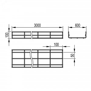 Проволочный лоток 100х600 L3000 FC1060