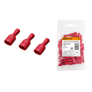 Разъем плоский полностью изолированный РППИ-М 1,25-250 красный (мама) (50 шт) SQ0546-0003