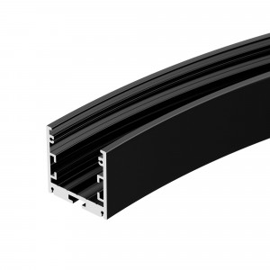 Профиль SL-ARC-3535-D800-A90 BLACK (630мм, дуга 1 из 4) 027638, Алюминиевый профиль для составления круга диаметром 800мм, для радиусной светодиодной линейки, с выводом свечения вниз, длина ? от круга 800мм. внутренний диаметр круга 765 мм, внешний диаметр 835мм. Цвет - чёрный RAL9005 (порошковая окраска).