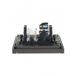 FORTE&PIANO Розетка двойная TV+RJ45 кат.5E FP336 серый IEK FP-AK20-1-K03