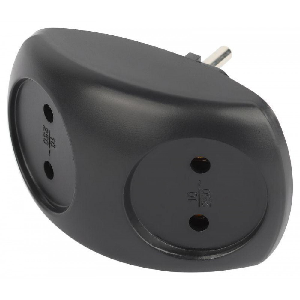 Изображение товара Разветвитель электрический SPx-2-B на 2 розетки без заземлителя