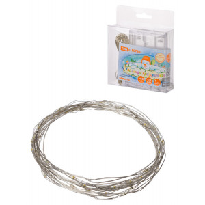 Гирлянда светодиодная "Роса50" 50LED, 5м, 3000К, 3хАА, SQ0361-0052