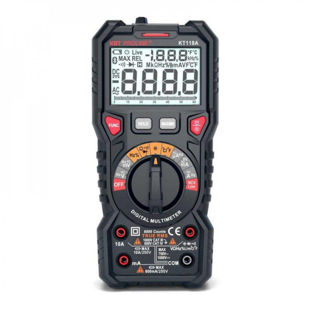 Изображение товара Мультиметр цифровой PROLINE KT 118A True RMS NCV автоматический диапазон