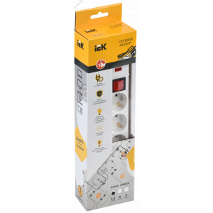 Сетевой фильтр СФ-05К 16А 5 мест 2P+PE/1,5м 3х1мм2 WFP10-16-05-01-N