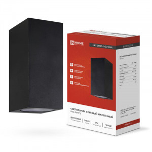 Светильник уличный настенный двусторонний НБУ CUBE-2хGU10-BL IP65 алюминиевый под лампу 2хGU10 черн. 4690612044743