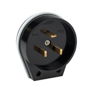 Вилка для разъема РШ-ВШ 32А 250В 2P+PE карболитовая черн. AS-250-B-02