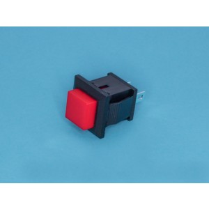 PSW-9AR, Кнопка 15х15 крепление защелка без фиксации, НР контакт, красная