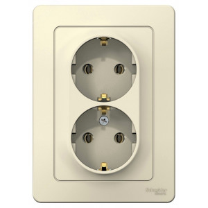 Розетка 2-м СП Blanca 16А IP20 250В с заземл. без защ. шторок молоч. SE BLNRS001022