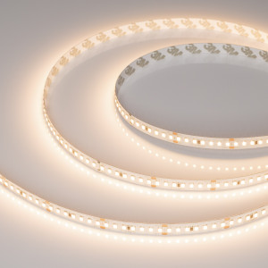 Лента UL-A168-10mm 24V Warm3000 (17 W/m, IP20, 5m) 042326, Светодиодная лента UL-A168, открытая. Светодиоды 2835, 168 шт/м (840 шт на 5 м), белая плата, ширина 10 мм, скотч 3M. Цвет ТЁПЛЫЙ 3000 K, цветопередача CRI>90, угол 120°. Питание 24V, мощность 17 Вт/м (85 Вт на 5 м). Размеры 5000x10x1.5 мм. Мин. отрезок 4