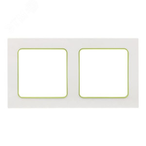 Стокгольм Рамка 2-местная белая с линией цвета зеленый PROxima EXM-G-303-20