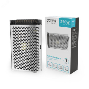 Блок питания для светодиодной ленты 250 Вт AC 176-264В Uвых 12В IP20 200х110х23мм Basic BT507