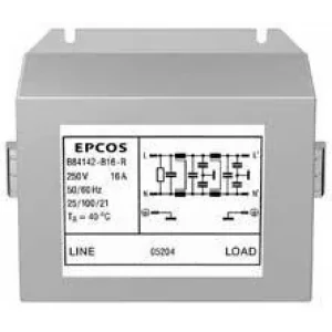 B84142B0025R000, Сетевой фильтр для 1-фазных систем 25A 250V, 0.009 Ом