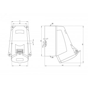 Розетка настенная IP44 32A 3P+E+N 400В DIS5133257