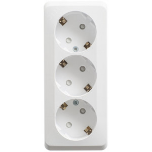 Розетка 3-м ОП Этюд 16А IP20 250В с заземл. защ. шторки бел. SE PA16-012B