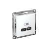 ATLASDESIGN USB РОЗЕТКА тип-C 65W высокоскор.заряд. QC, PD, механизм, БЕЛЫЙ ATN000127