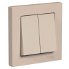 ATLASDESIGN выключатель двухклавишный, сх.5, 10АХ, в сборе, ПЕСОЧНЫЙ ATN001252