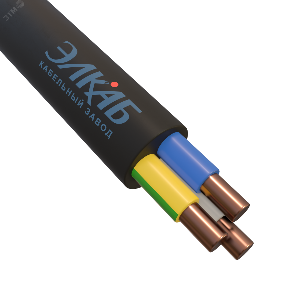 Изображение товара Кабель силовой ППГнг(А)-HF 3х1,5 ок (N,PE) 0,66 кВ Элкаб