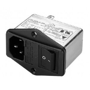 01IB2S, Модули подачи электропитания переменного тока IEC Connector Filter, Single, 250VAC, 1A, Screw Mounting, N/A-Lug