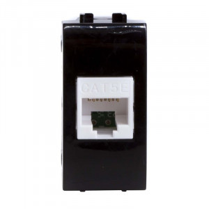 Розетка компьютерная 1-м СП 1мод. Brava RJ45 кат.5E черн. 77654N