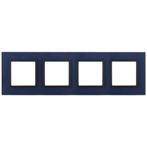 14-5104-29 Рамка на 4 поста, стекло, Elegance, синий+антр (5/25/900) Б0034537