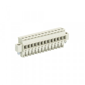 Розеточный разъем на кабель 8813 B/13 VL, Розеточный разъем, прямой, на кабель, шаг: 3.81 мм, 13 полюсов, фиксация провода винтовая, исполнение: с маркировкой, 250V, 8А, цвет: серый