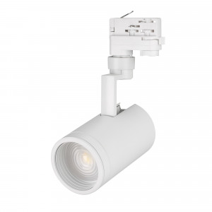 Светильник LGD-ZEUS-4TR-R88-20W Day4000 (WH, 20-60 deg, 230V) 024606(1), Светильник подвесной для треков/шин 4 провода, 20Вт. Цвет свечения ДНЕВНОЙ 4000K, световой поток 1600-2000лм, регулируемый угол 20-60°, CRI>90. Корпус круглый, металл, цвет белый, IP20. Размеры DxHxL O88x200x162мм. Входное напряжение AC220-240V
